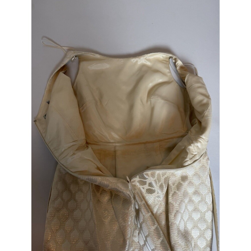 Eliza J Metallic Jacquard Fit & Flare Dress Belted Size 6 - Picture 9 of 16